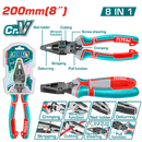 Total tools 8 in 1 Multi-function Industrial combination pliers 8"  - THTMF186