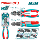 Total Tools diagonal cutting pliers  8" 200mm 6×1 Multi-Purpose 3-Color Handle – Heavy-Duty – Model THTMF386