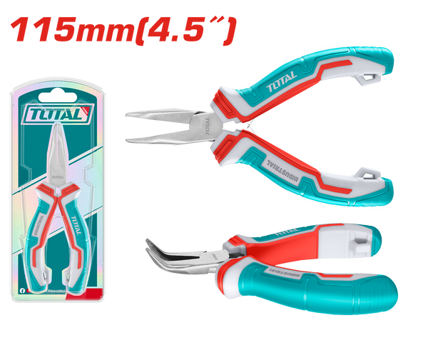 Total tools Mini bent nose pliers 4.5" - 115 mm - THTMN456