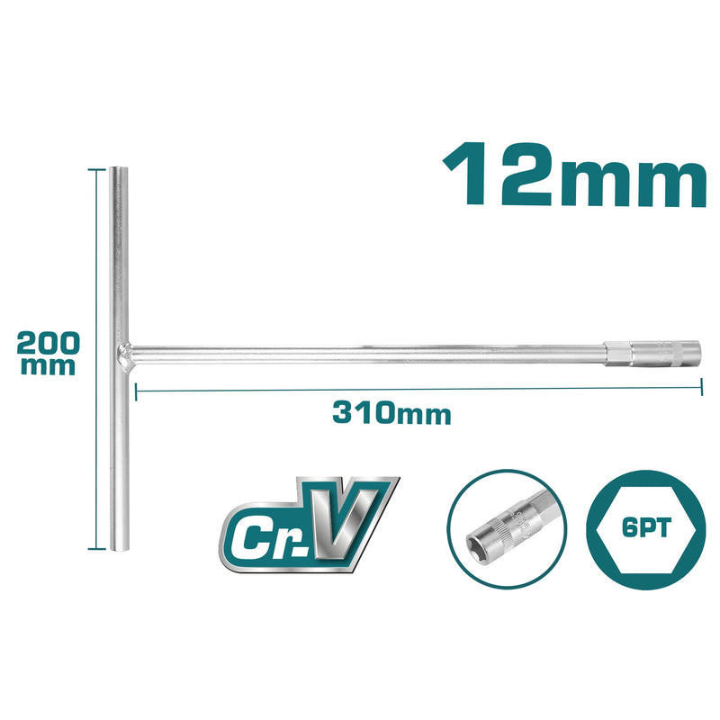 TOTAL TOOLS T-handle socket wrench 12mm-THTSW1206