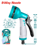  توتال تولز مسدس رشاش مياه بلاستيك 9 أشكال - THWS010901