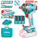 توتال تولز دريل براشليس بطارية 1/2 بوصة 400 نيوتن 20 فولت + 2 بطارية  و شاحن  - TIWLI2040
