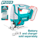 توتال تولز  منشار اركيت بطارية  20 فولت  80 مم + طقم اسلحة بدون بطارية او شاحن - TJSLI8501