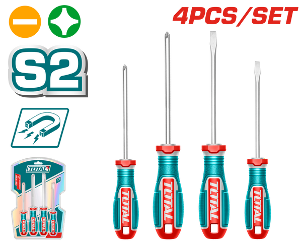 Total tools 4 Pcs screwdriver set S2  - TKSDS0426