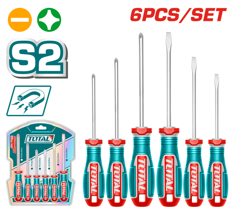 Total tools 6 Pcs screwdriver set S2  TKSDS0626