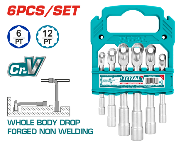 Total tools L-angled socket wrench set 6 pcs 6 : 14 mm - TLASWT0601