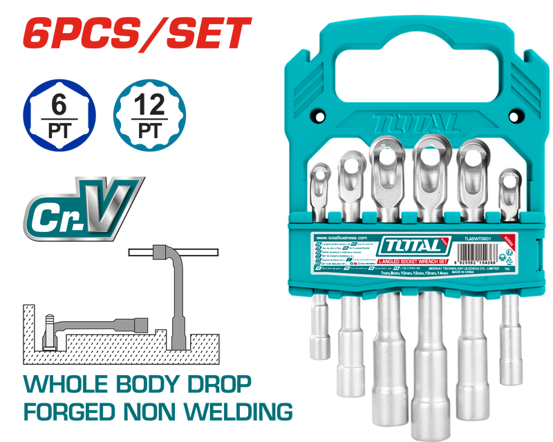 Total tools L-angled socket wrench set 6 pcs 6 : 14 mm - TLASWT0601