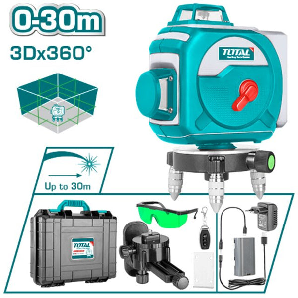 TOTAL TOOLS Green beam laser levels 30m - TLL255267