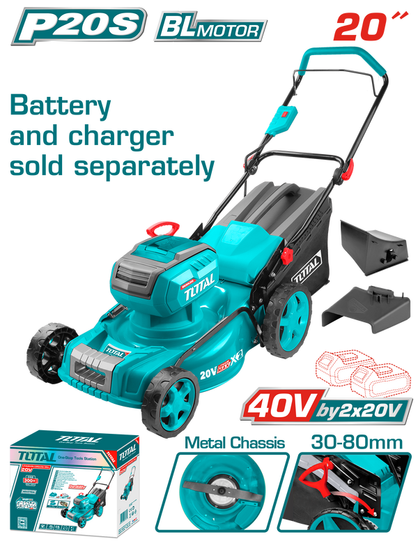Total tools Cordless lawn mower 20 inch 40V  without Battery and charger - TLMLI4020
