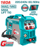 Total Tools Inverter Welding Machine 160A 220V – Electrode 1.6–4.0mm - TMGT16058