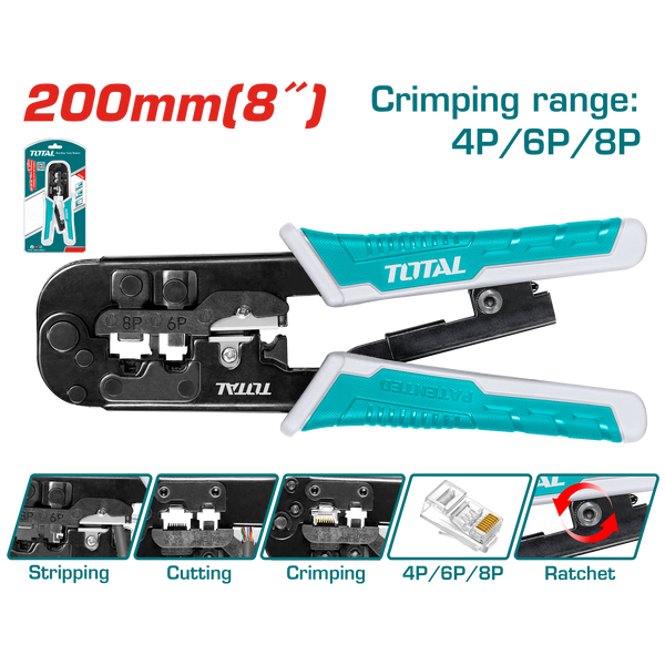 Total tools Modular plug crimper 8" - TMPCN5468R