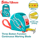 توتال تولز متر شريط قياس معدن 5 متر × 19  مم – موديل TMT126051M