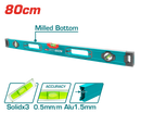 Total tools Spirit level 80 Cm ,3 solids 1.5 mm - TMT28028