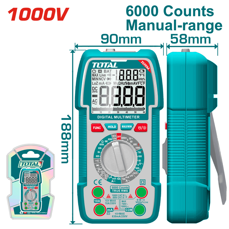 Total Tools Digital Multimeter 1000V – TMT5310002