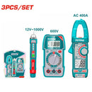 توتال تولزطقم اجهزه قياس 3 قطع (كلامب امبير + افوميتر + كاشف تيار )- TOS23068