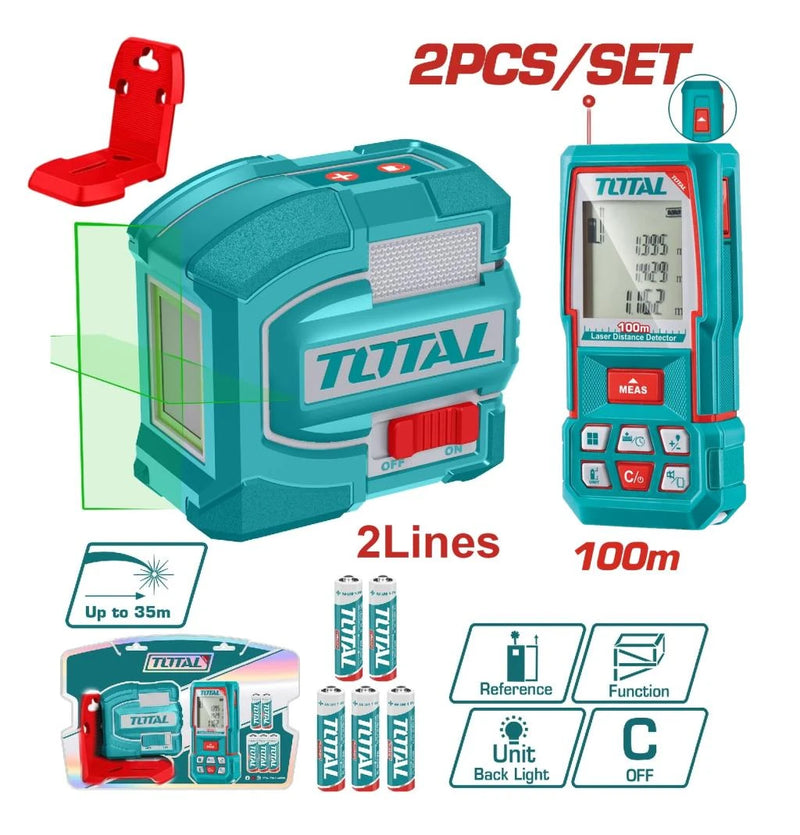 Total Tools Laser Measuring Combo Set 2 Pcs (Laser Distance Measurer 1
