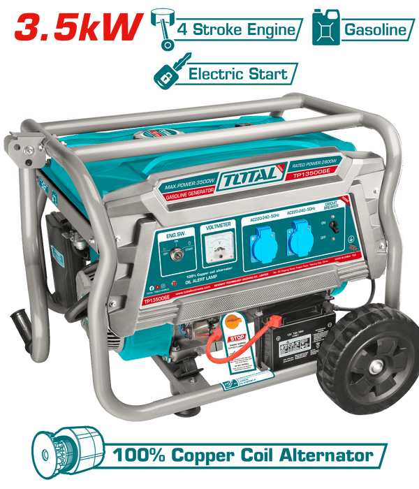 Total Tools Gasoline Generator 3.5kW 15L Tank – TP135006E
