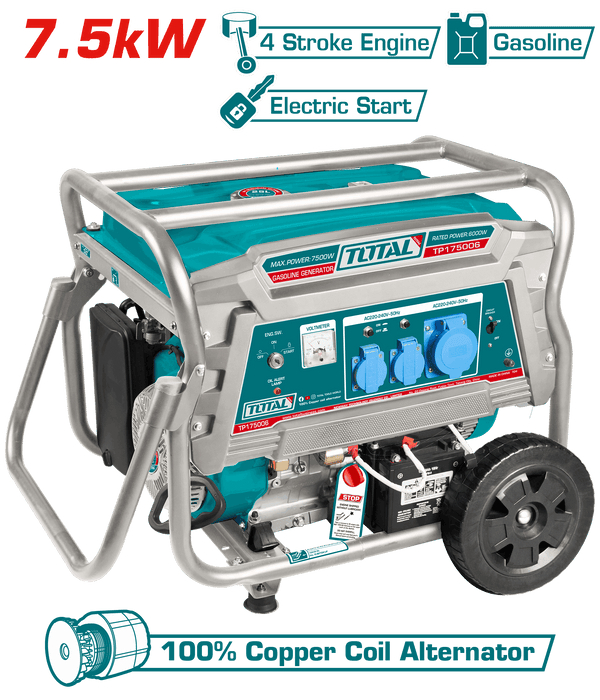 Total Tools Gasoline Generator 7.5kW 16HP 25L Tank – TP175006