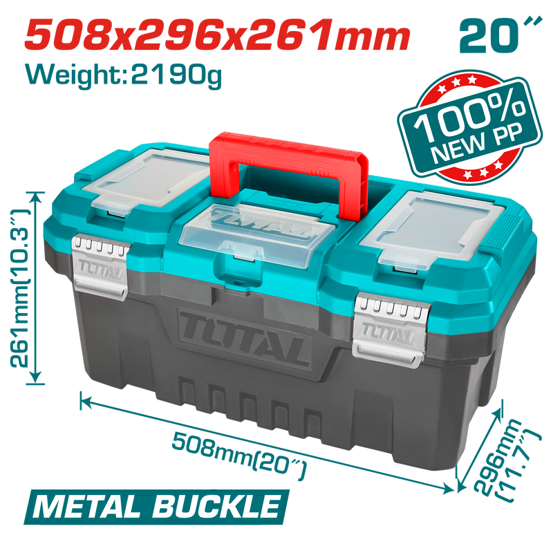 Total tools Plastic tool box 20"  - TPBX0202