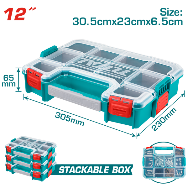 توتال تولز منظم بلاستيك 12 × 9 × 2.5 بوصة – موديل TPBX1121