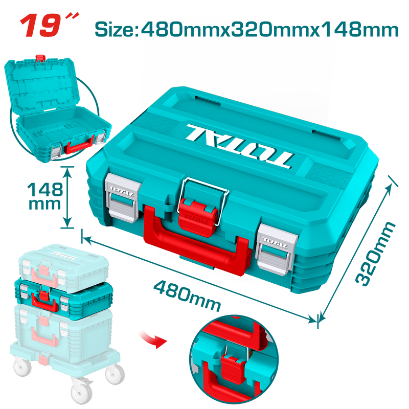 توتال تولز شنطة عدة بلاستيك  19 بوصة  عمق  148 مم  فابله  للتركيب - TPBXS102