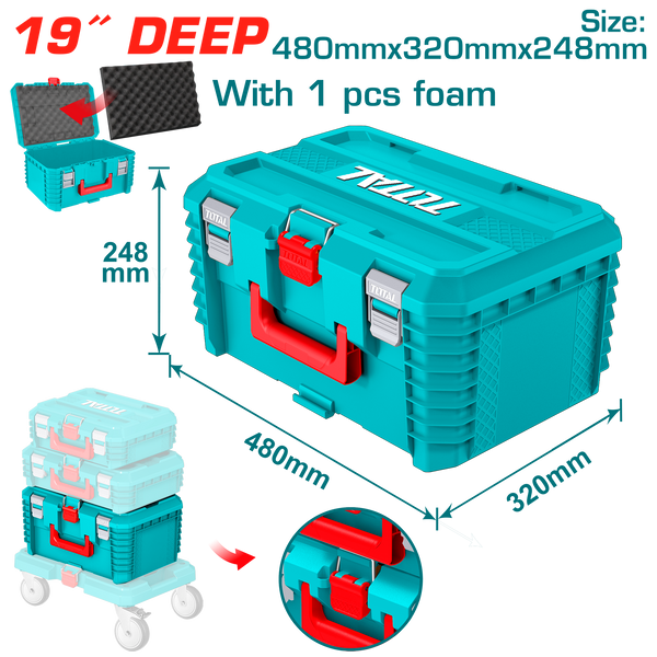 توتال تولز شنطة عدة بلاستيك  19 بوصة  عمق  248 مم  فابله  للتركيب  - TPBXS103