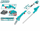 Total Tools Lithium-Ion 20V pole saw with pole hedge trimmer With 1 battery and charger -TPTS201681