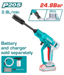 توتال تولز ماكينه غسيل بطاريه 20 فولت 24.8 بار - بدون بطاريه و شاحن - TPWLI2036  
