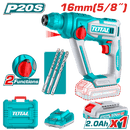 توتال تولز  هيلتى بطاريه 16 مم 20 فولت 2 امبير + بطاريه و شاحن  + 3 بنط - TRHLI201681