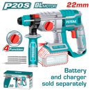 Total tools Lithium-Ion Brushless rotary hammer 20v 22 mm without battery and charger -TRHLI20208