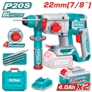 TRHLI212282 - توتال تولز هيلتى بطارية براشليس 22 مم 20 فولت 4 امبير 2 جول + 2 بطارية و شاحن