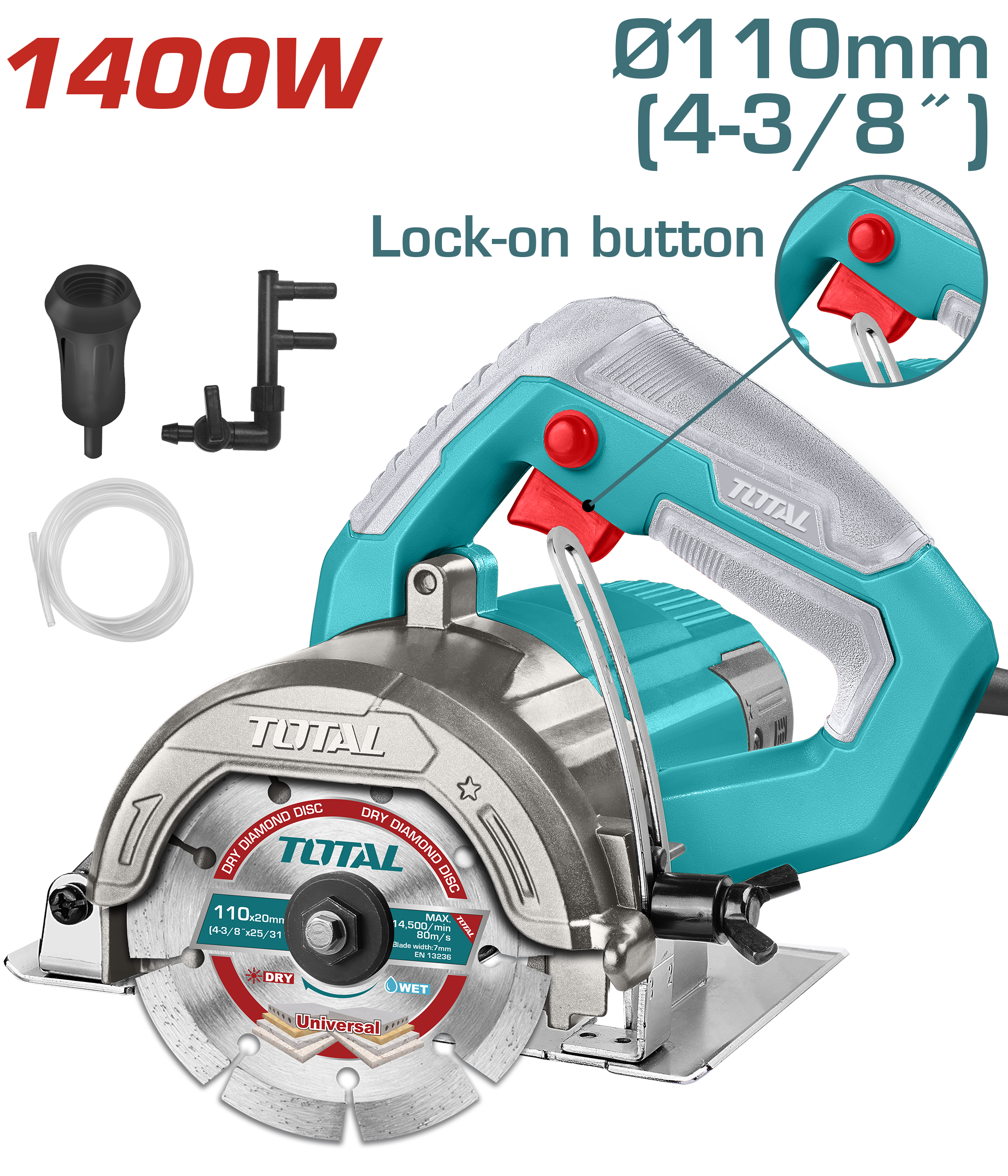 Total Marble cutter 1400W - TS3141106.