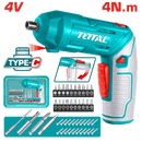 توتال تولز مفك بطاريه 4 فولت 4 نيوتن + طقم 24 ق -  بدون شاحن  - TSDLI04425