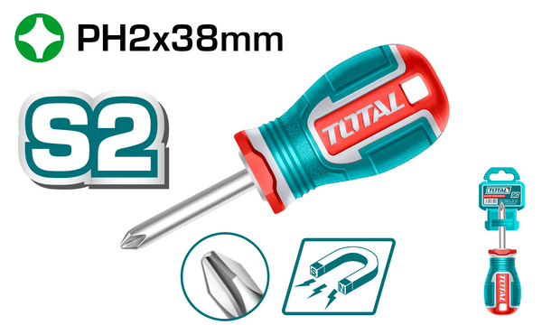 Total tools Phillips screwdriver PH0 X 38 mm -  TSDPH2038