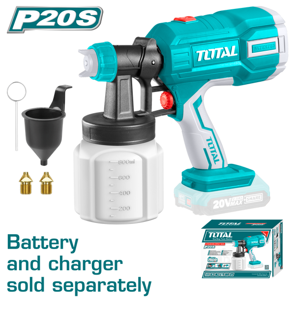 Total Tools Lithium-Ion spray gun 20V Without Battery and charger-TSGLI2003