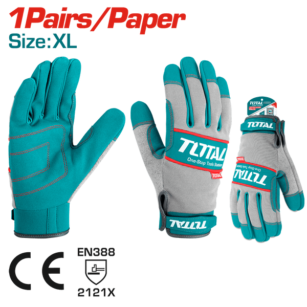 Total Tools XL Mechanical Fabric Gloves with Microfiber Palm – TSP1808-XL