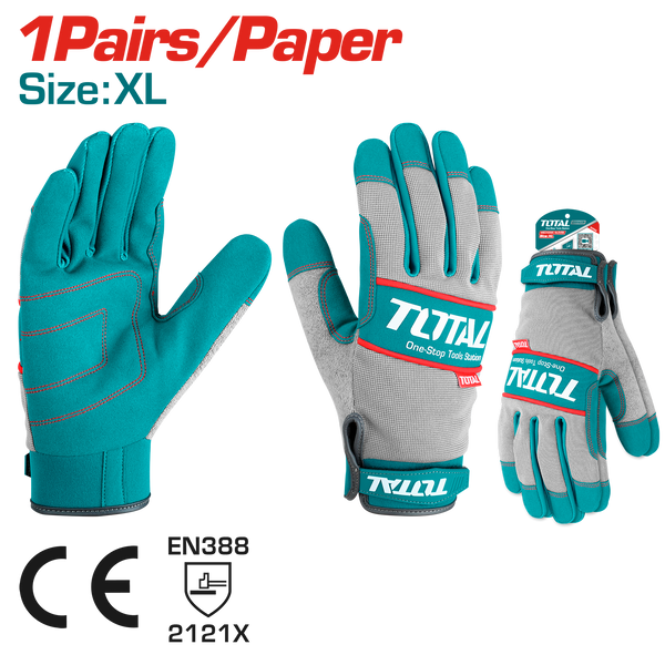 Total Tools XL Mechanical Fabric Gloves with Microfiber Palm – TSP1808-XL