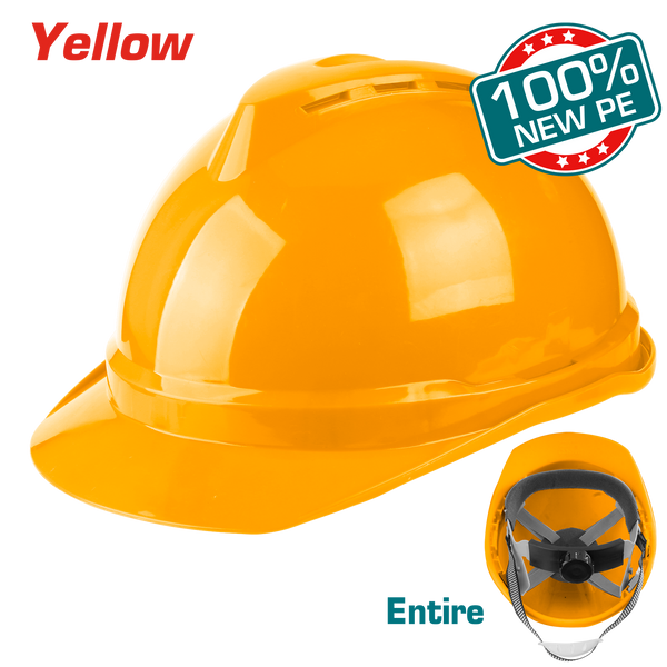 Total tools  Yellow Safety helmet with Chin strap - TSP2603