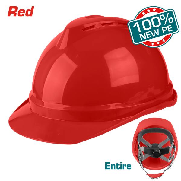 Total tools Red Safety helmet with Chin strap - TSP2604