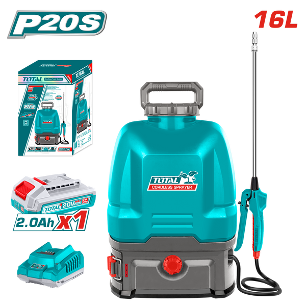 Total tools Cordless sprayer 16 ltr. 5 bar  20 volt  +  battery and charger - TSPLI20162