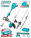 Total tools 4-in-1 Cordless multi garden tool Hedge and grass trimmer + chain saw 40 V - TSTLI2040386