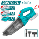Total tools Cordless vacuum cleaner 20 V  with 2 Batteries and Charger  - TVLI201582