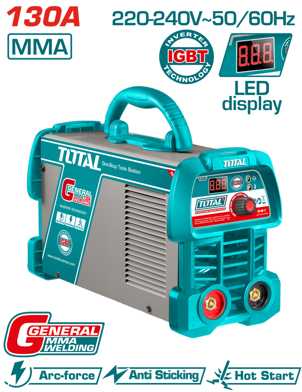 Total tools Inverter MMA welding machine 130 A , 1.6 : 3.2 mm - TW213059