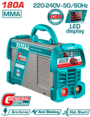 Total Tools Inverter Welding Machine 180A 220V – Electrode 1.6–4  mm - TW218059