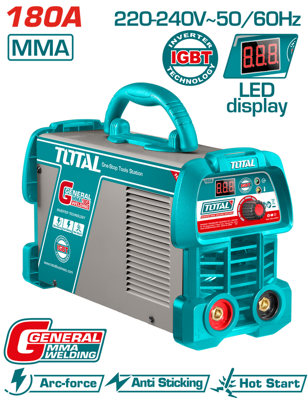 Total Tools Inverter Welding Machine 180A 220V – Electrode 1.6–4  mm - TW218059