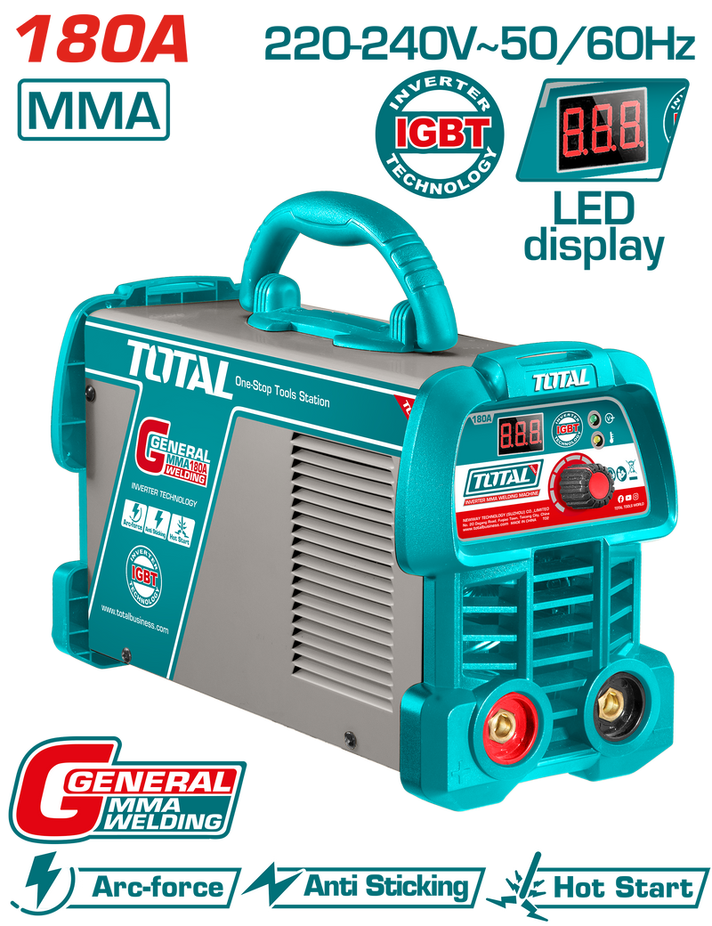 Total Tools Inverter Welding Machine 180A 220V – Electrode 1.6–4  mm - TW218059