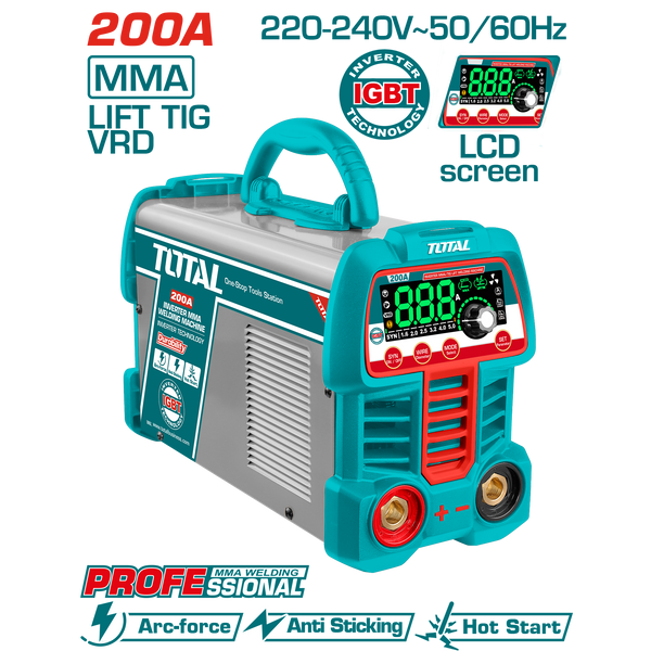 Total tools Inverter MMA/TIG Lift welding machine 200 A , 1.6 : 4 mm - TW2200691