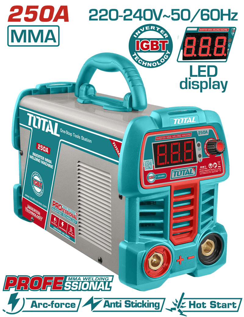 Total Tools Inverter Welding Machine 250A 220V – Electrode 1.6:5 mm - TW225069