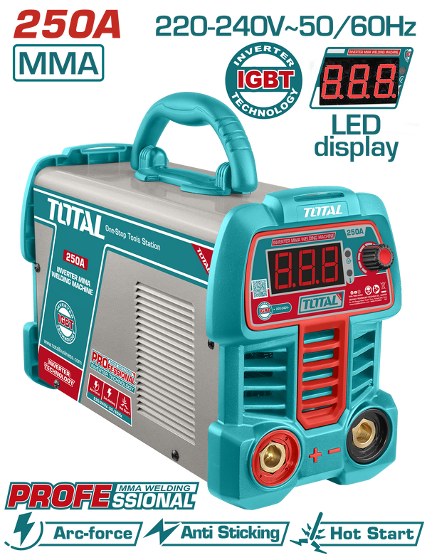 Total Tools Inverter Welding Machine 250A 220V – Electrode 1.6:5 mm - TW225069