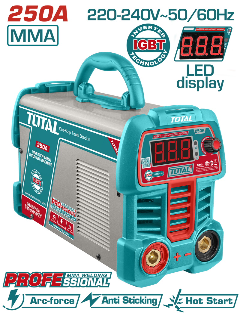 Total Tools Inverter Welding Machine 250A 220V – Electrode 1.6:5 mm - TW225069